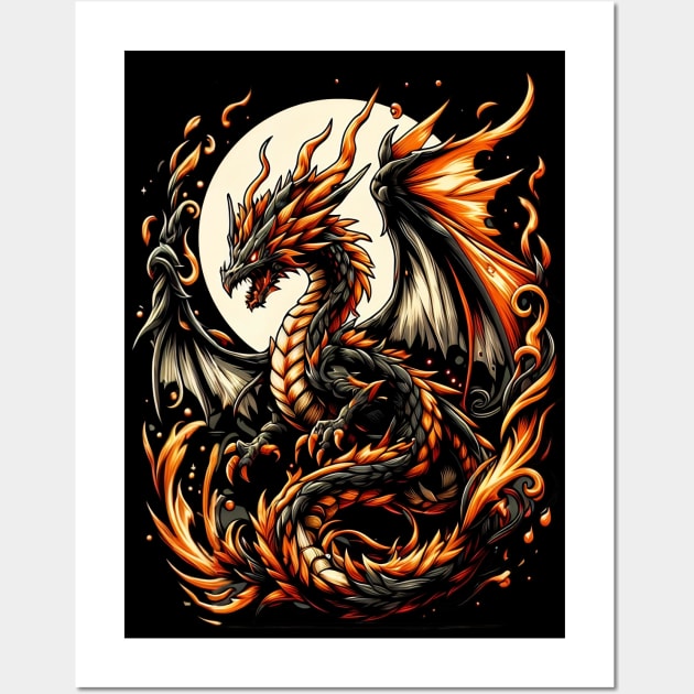 Fire Dragon Wall Art by CodigoCero